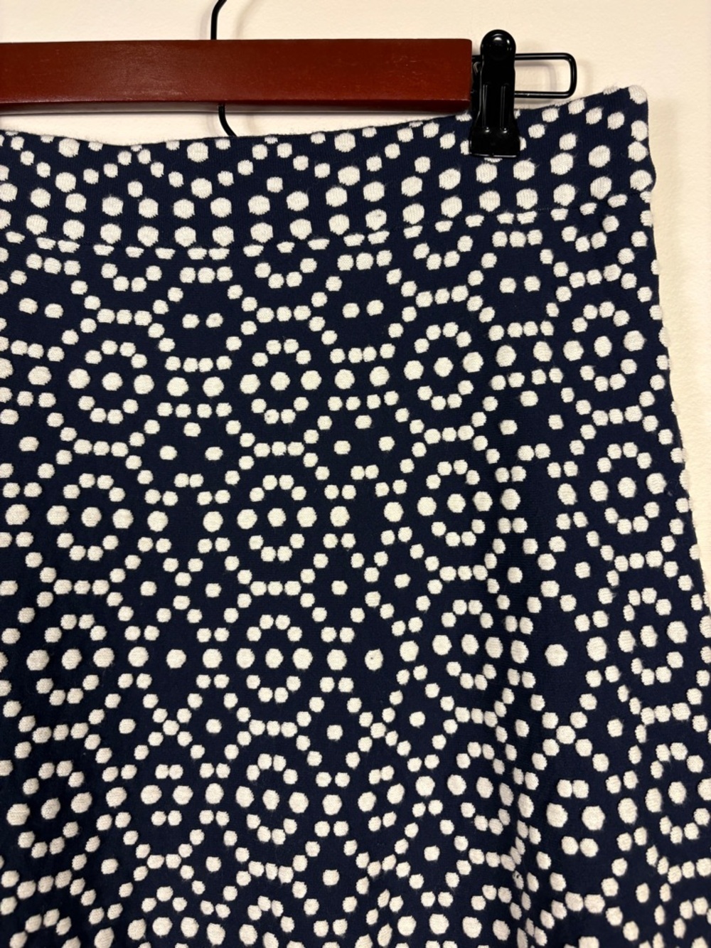 Boden Blue White Polka Dot A-Line Skirt Pull On Classic Preppy - Picture 3 of 6